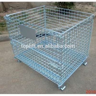 warehouse wire mesh container, metal box, pallet cage